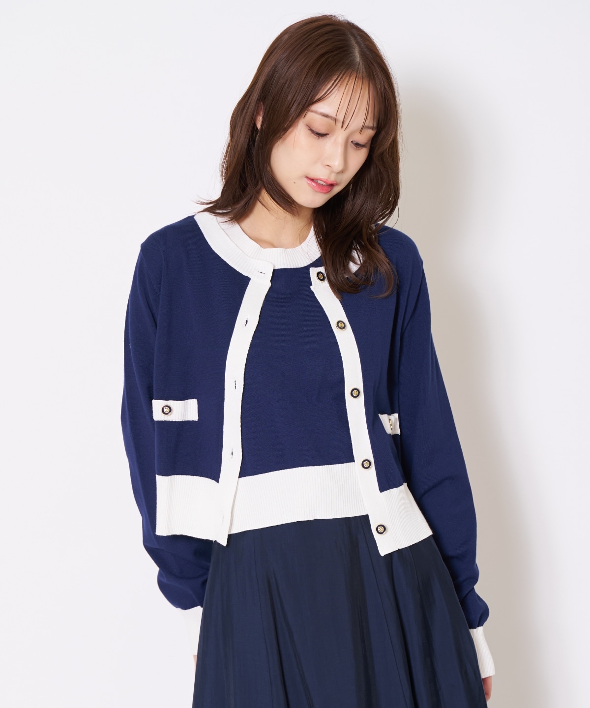 【先行予約受付中】バイカラーニットアンサンブル