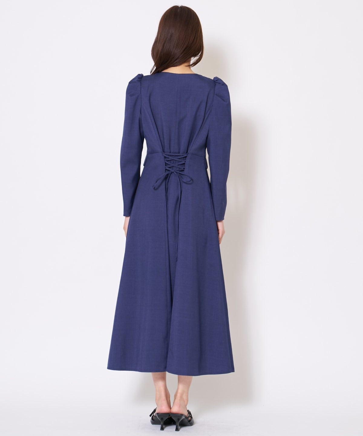 【先行予約受付中】Vネックパフスリーブワンピース