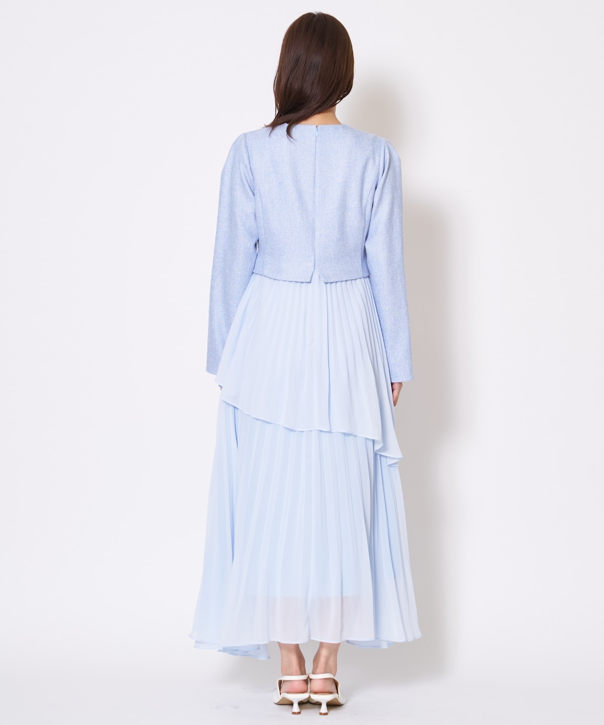 【先行予約受付中】ツイードジャケットドッキングワンピース