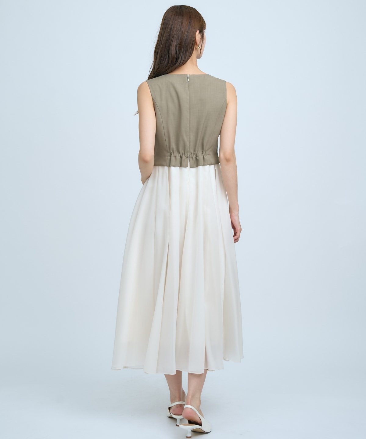 ショートジレレイヤードワンピース