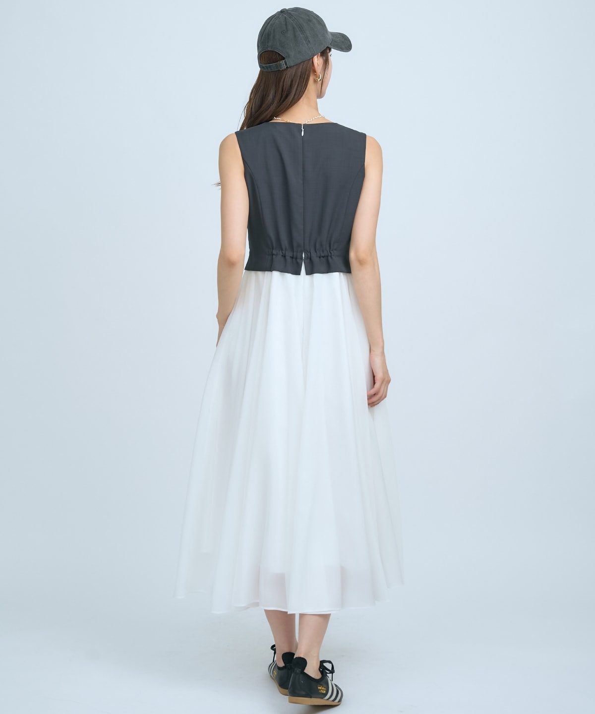 ショートジレレイヤードワンピース