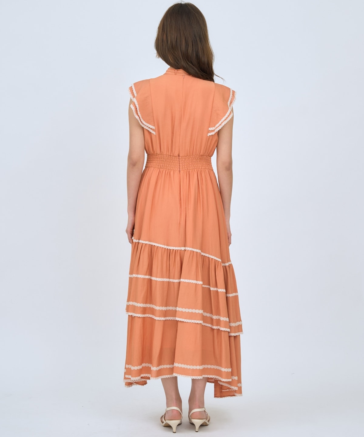 レーストリミングティアードワンピース