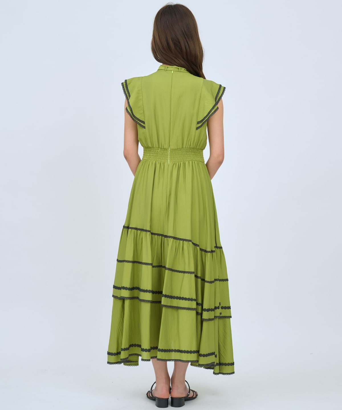 レーストリミングティアードワンピース