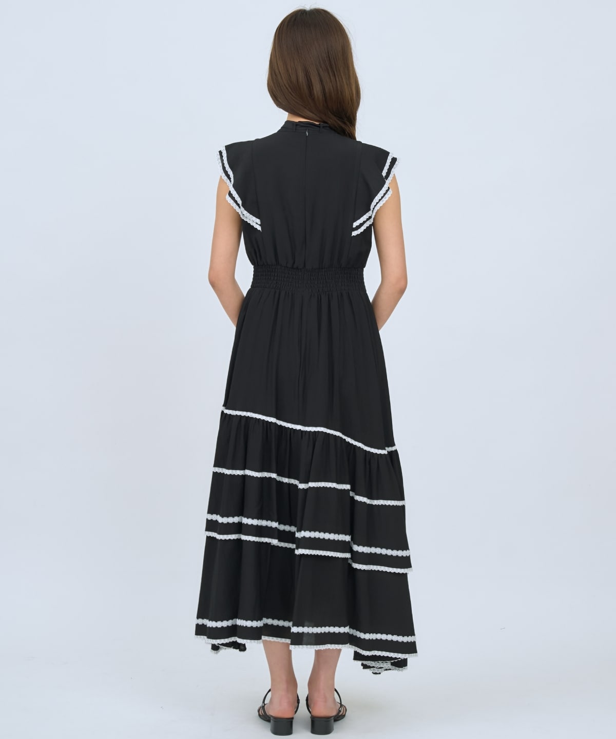 レーストリミングティアードワンピース