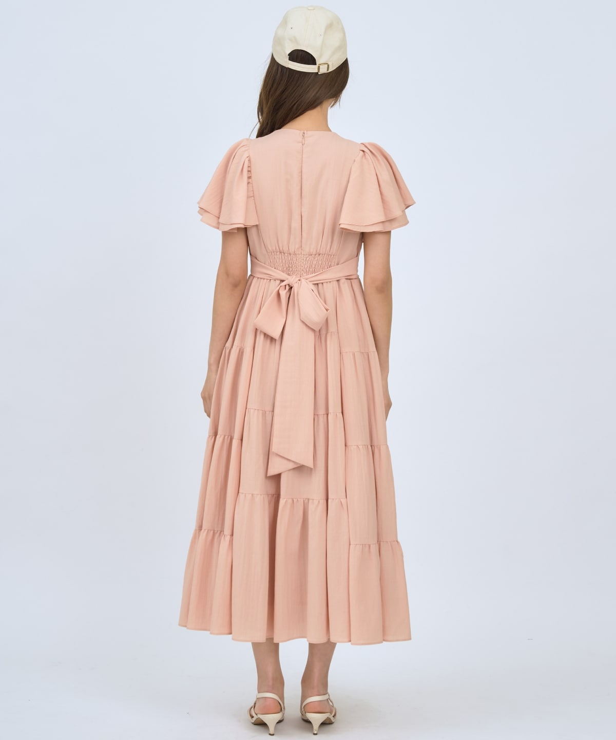 【先行予約受付中】Vネック襟レースティアードワンピース