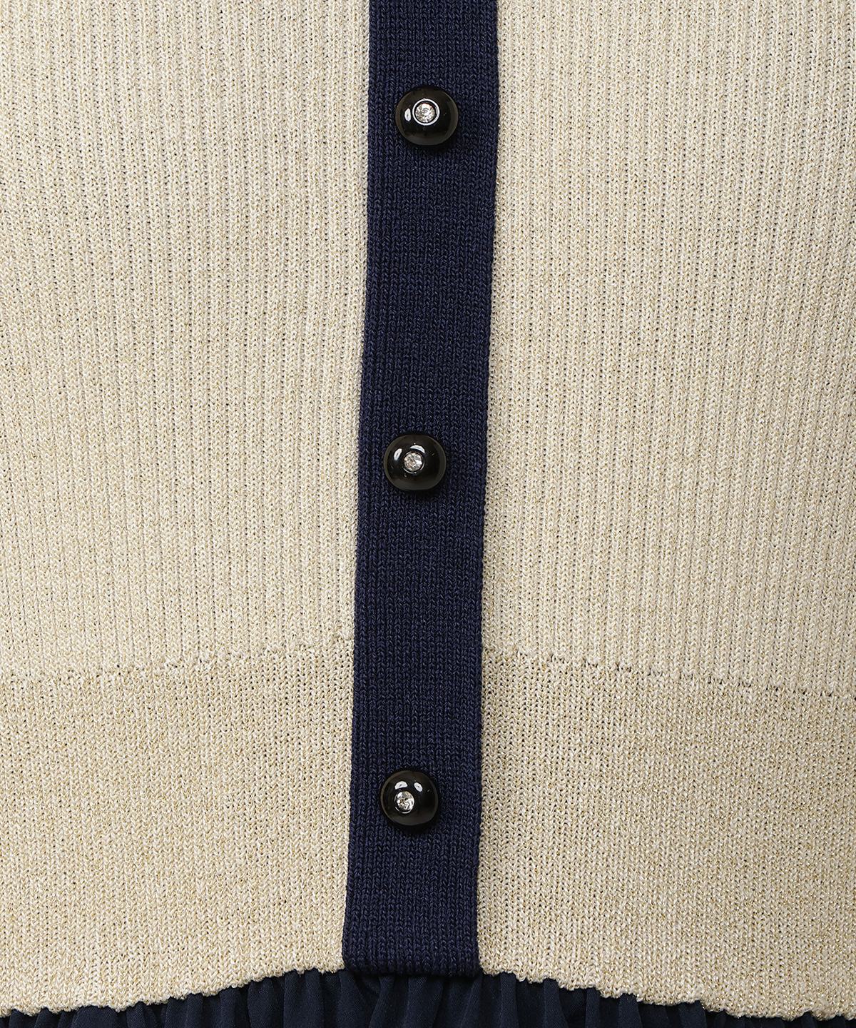 【先行予約受付中】ラメ入り配色ドッキングワンピース