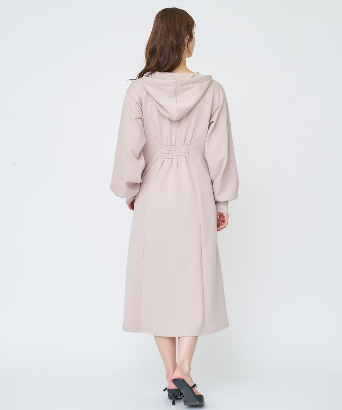 フード付きZIPワンピース