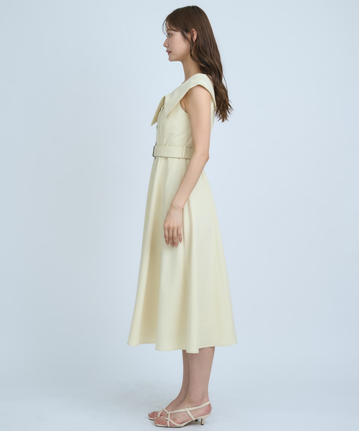 【先行予約受付中】アシメビックカラー前ボタンワンピース