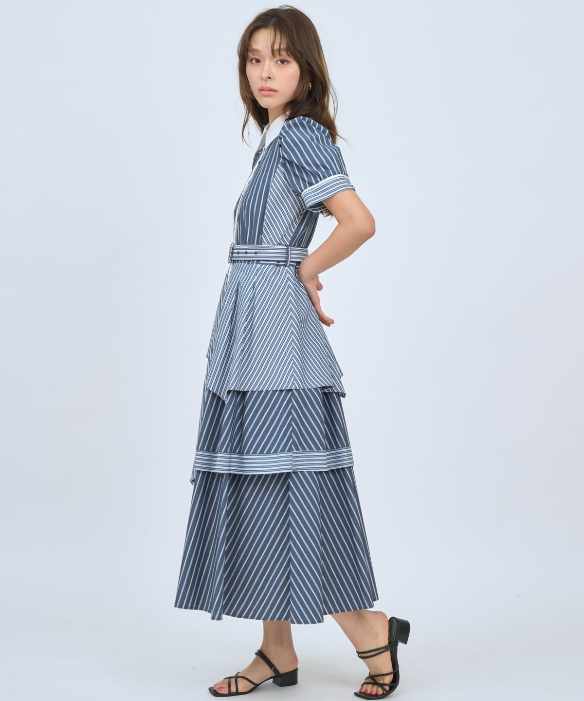 【先行予約受付中】マルチストライプシャツワンピース