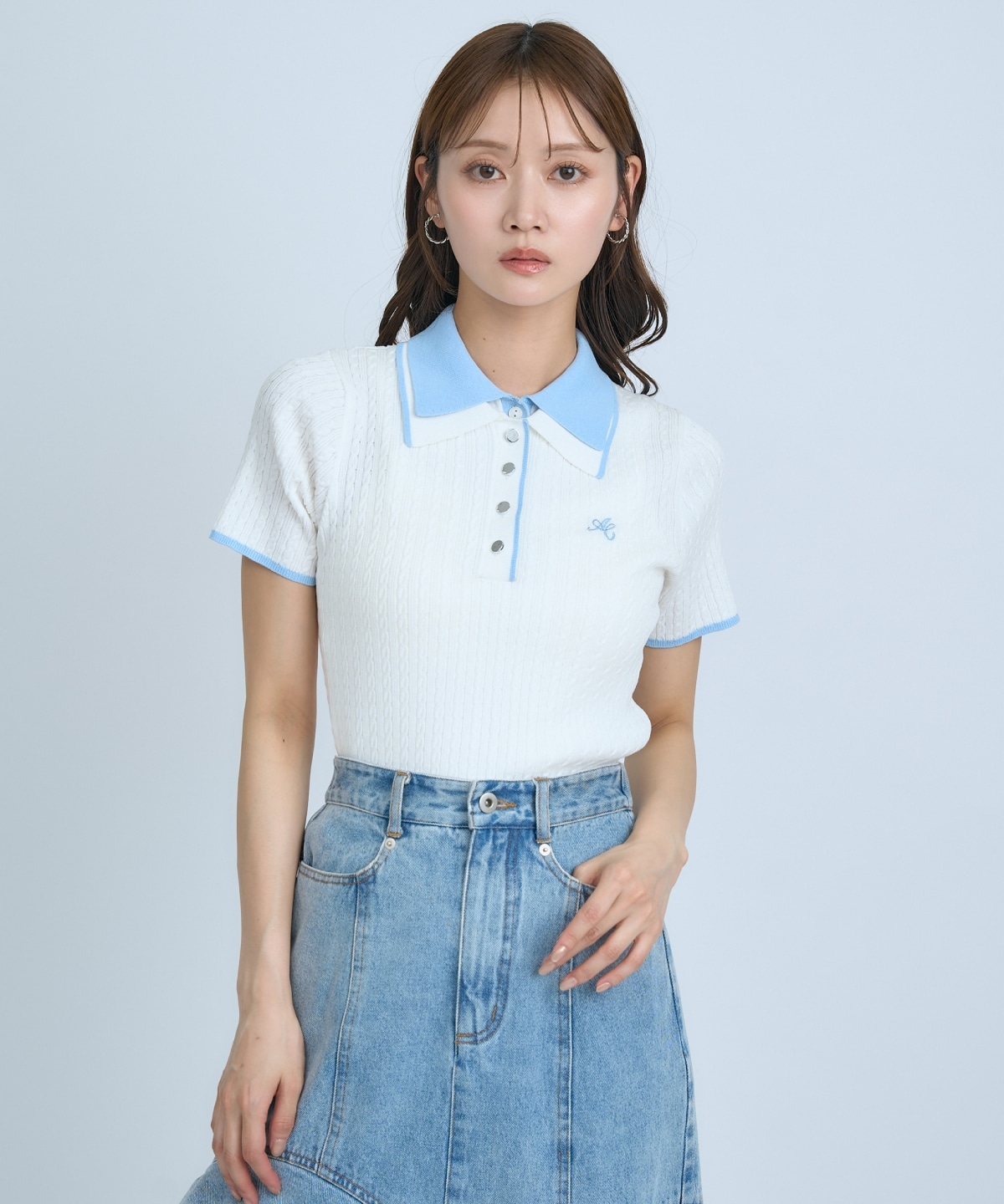 【先行予約受付中】ダブルカラーケーブルポロニット