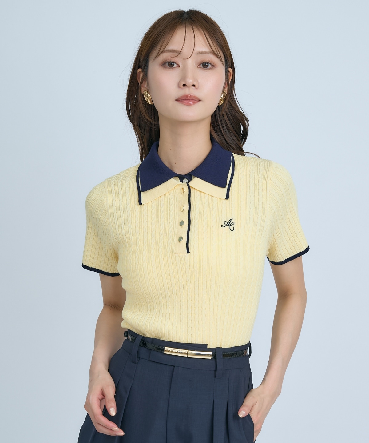 【先行予約受付中】ダブルカラーケーブルポロニット