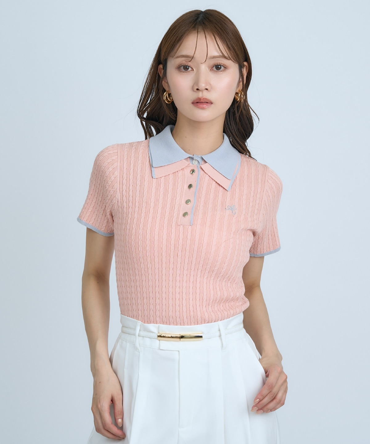 【先行予約受付中】ダブルカラーケーブルポロニット