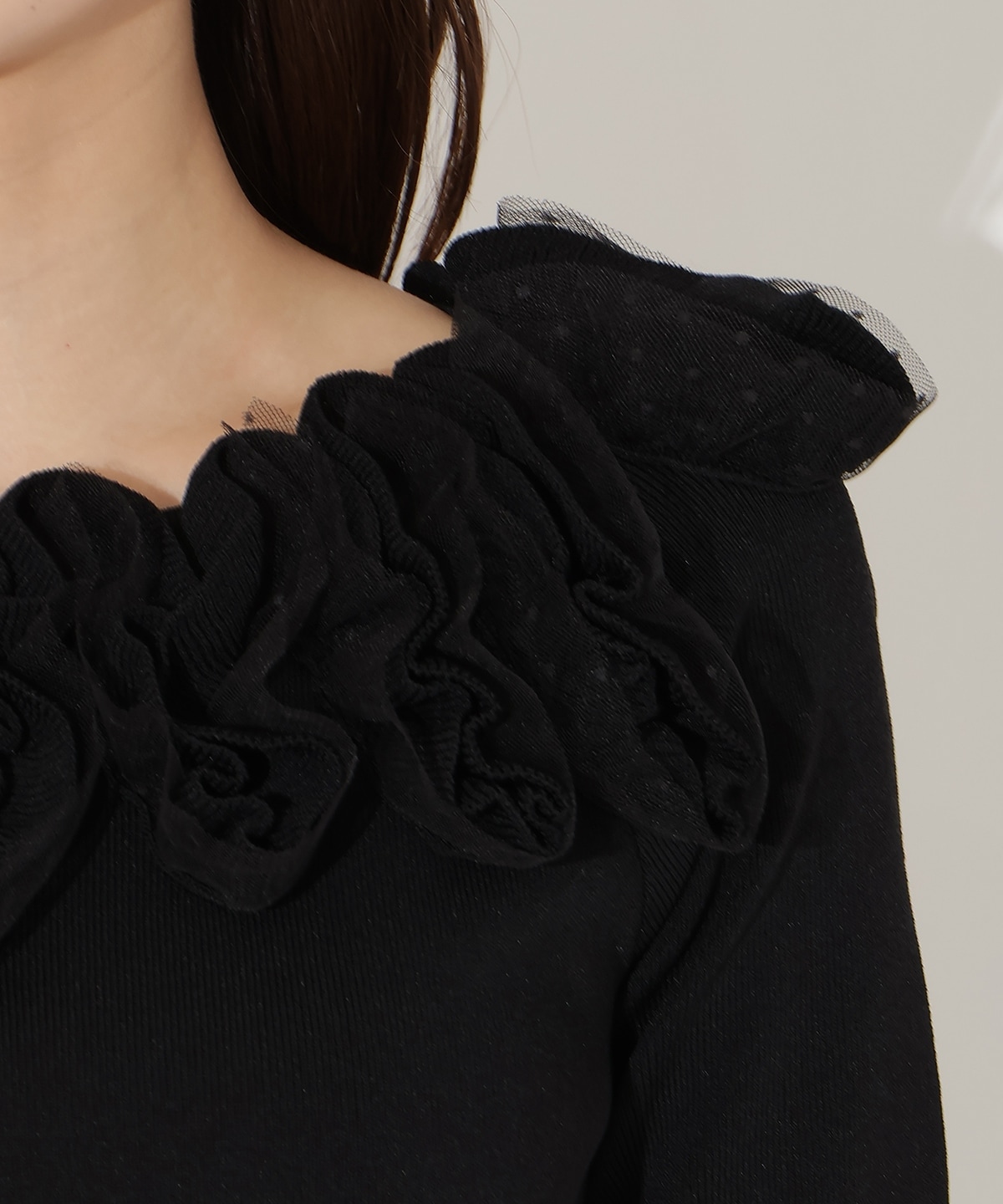 【先行予約受付中】フリルボートネックニットプルオーバー