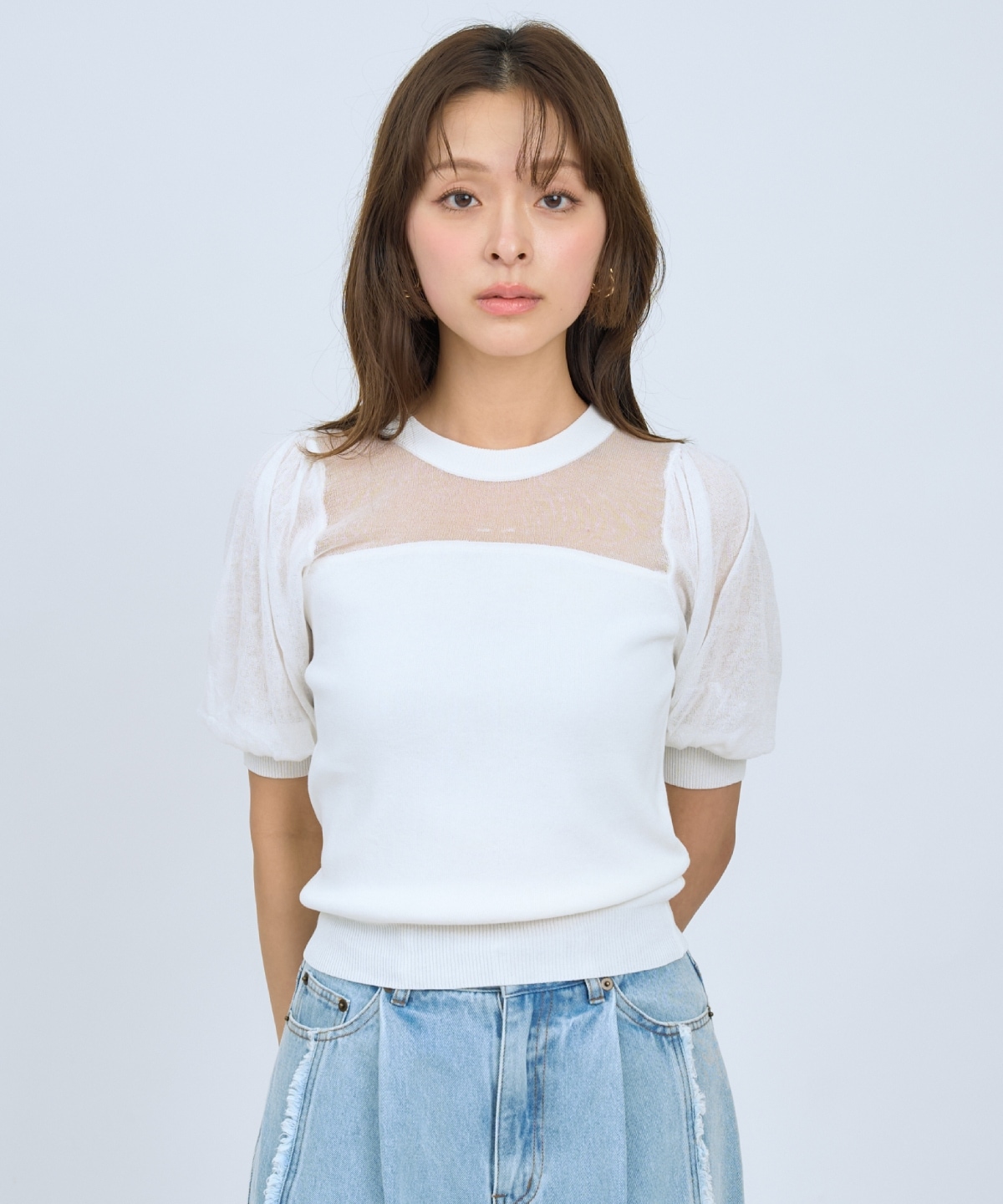 【先行予約受付中】シアーニットクルーネックプルオーバー