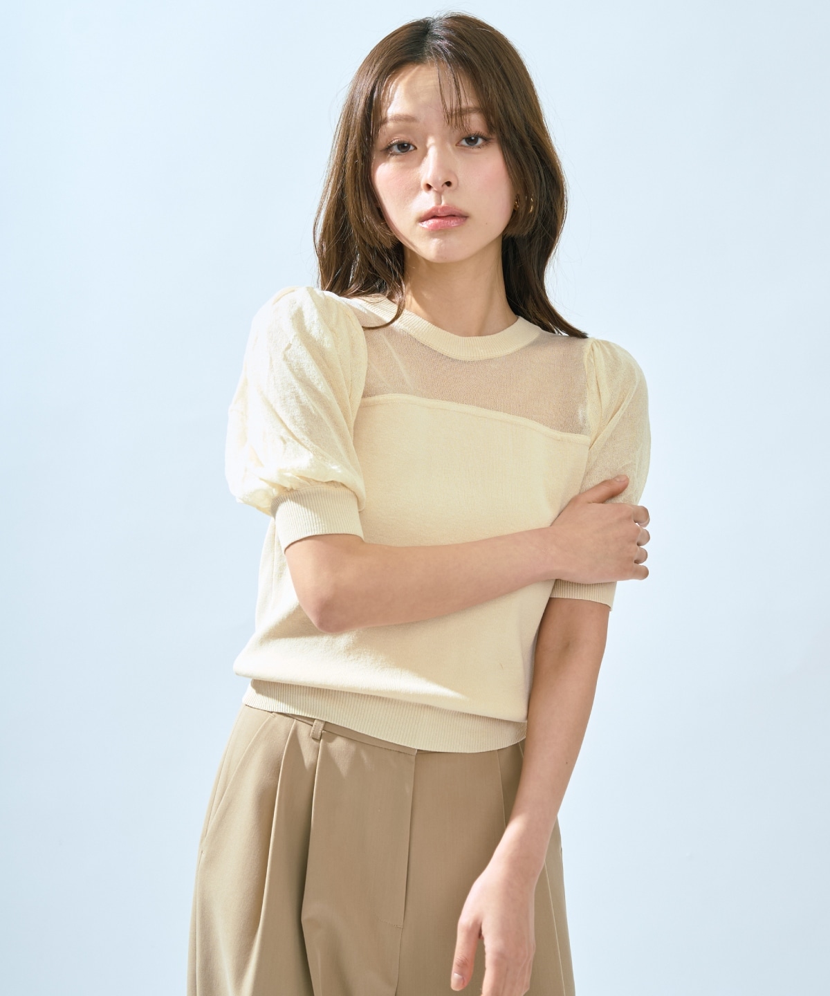 【先行予約受付中】シアーニットクルーネックプルオーバー