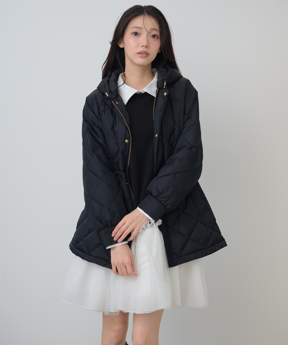 【TAION×AND COUTURE】ウエストドロストミドルダウンジャケット