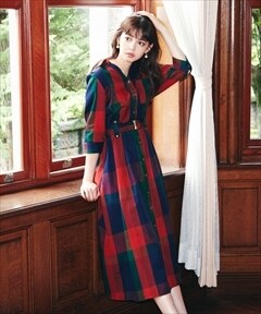Web 一部店舗限定 カラフルチェックワンピース S グリーン Redyazel 公式オンラインショップ バーンデストローズ
