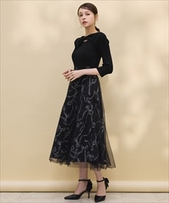 ブラック×ブラックリボン柄