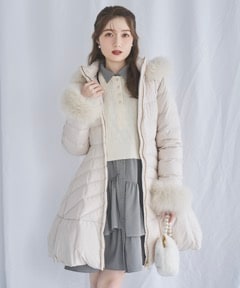 極美品♡Swingle FOXファー ダウン ホワイト フード付き ジャケット 極美品♡Swingle FOXファー ダウン ホワイト フード付き ジャケット