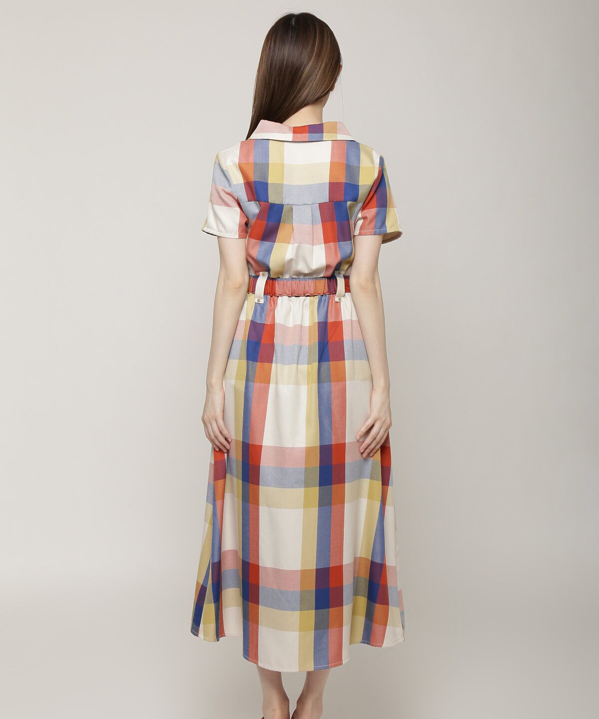オリジナルレトロチェックワンピース S ベージュ Redyazel 公式オンラインショップ バーンデストローズ