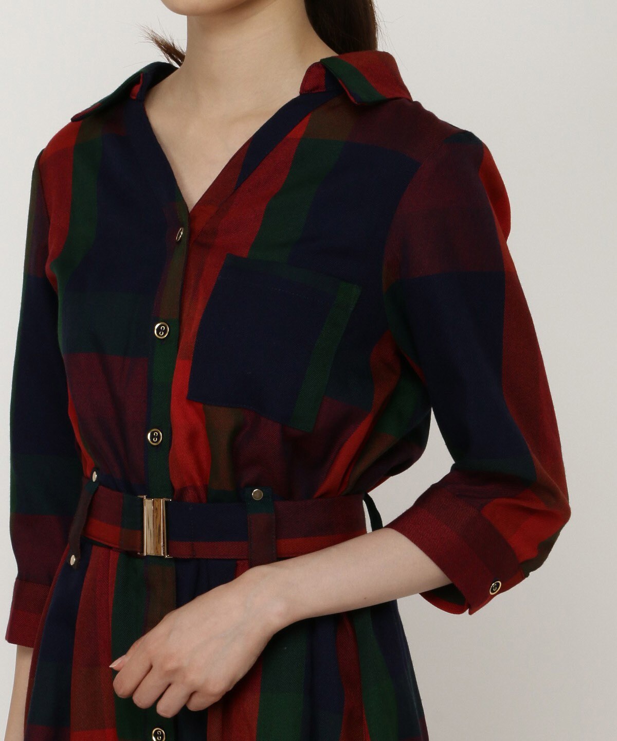 カラフルチェックミニワンピース S グリーン Redyazel 公式オンラインショップ バーンデストローズ