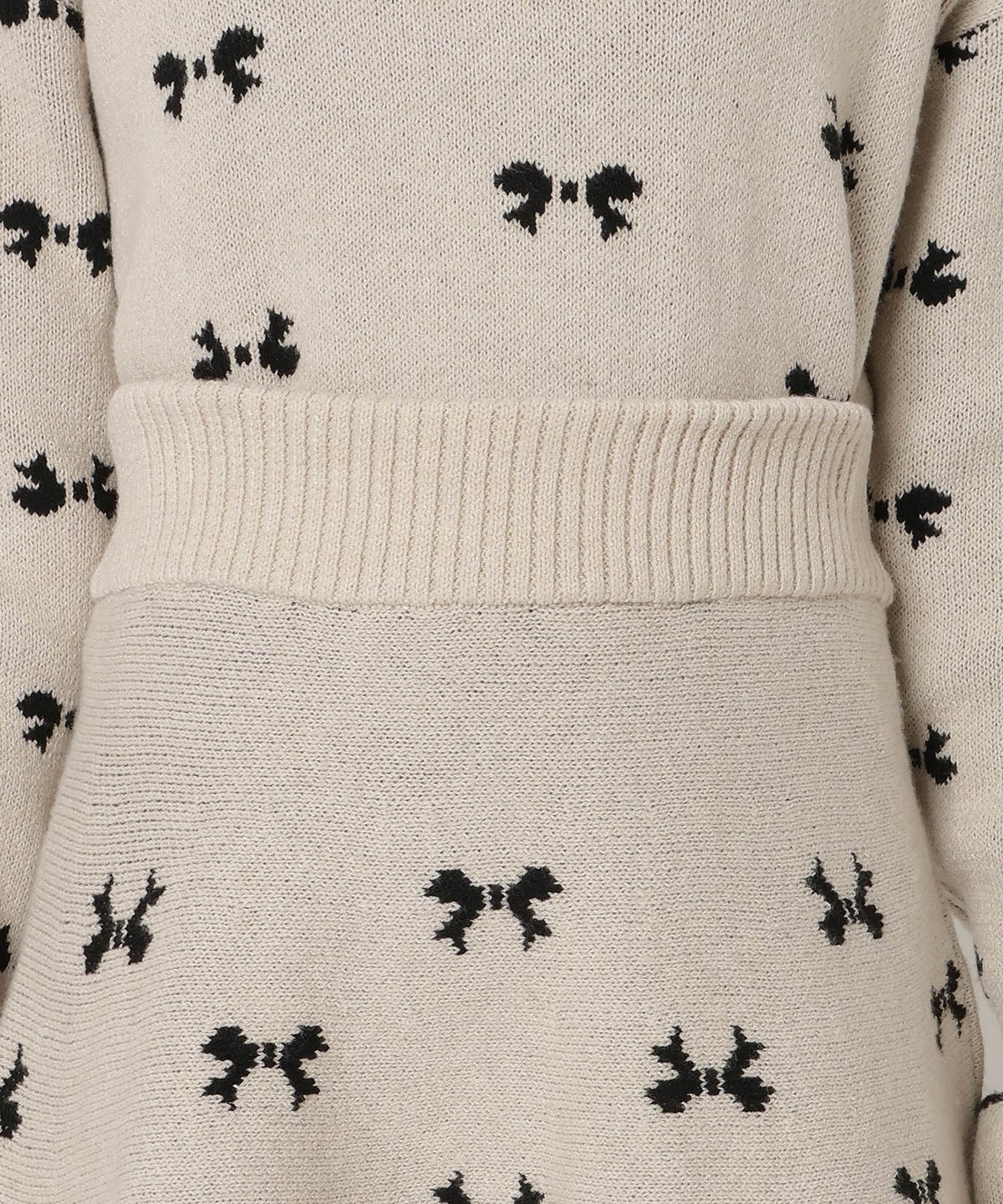 リボンジャガードニットスカート