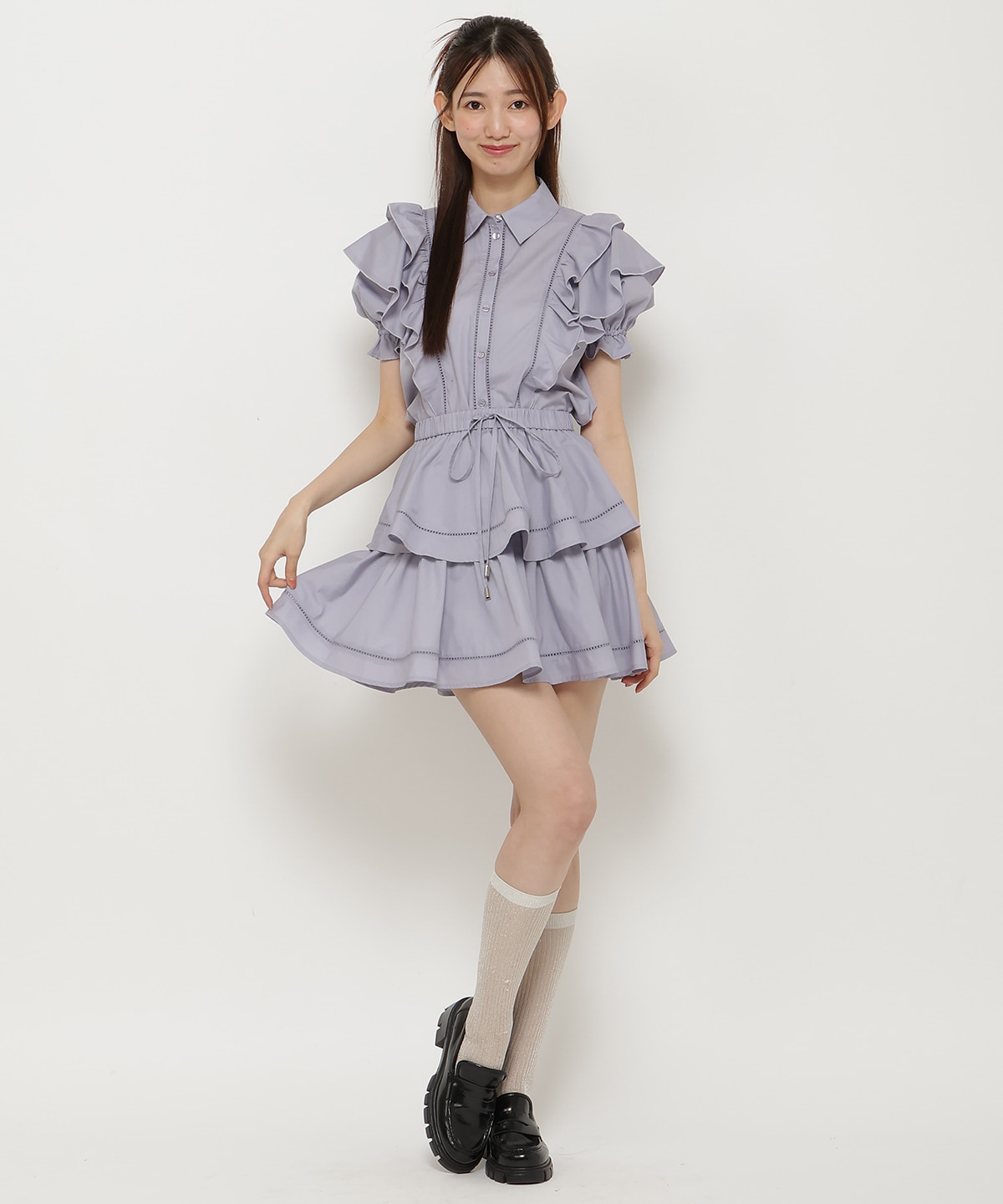 コットンフリルミニスカート