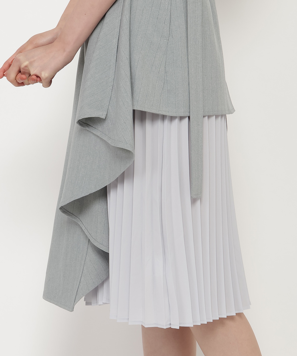 ノースリーブサイドプリーツワンピース