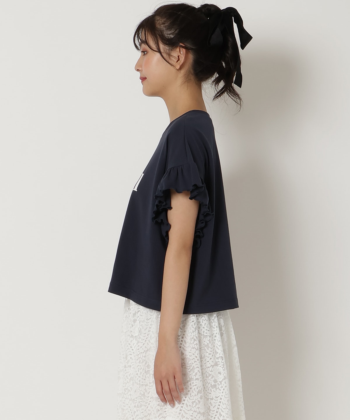 フリル袖Tシャツ