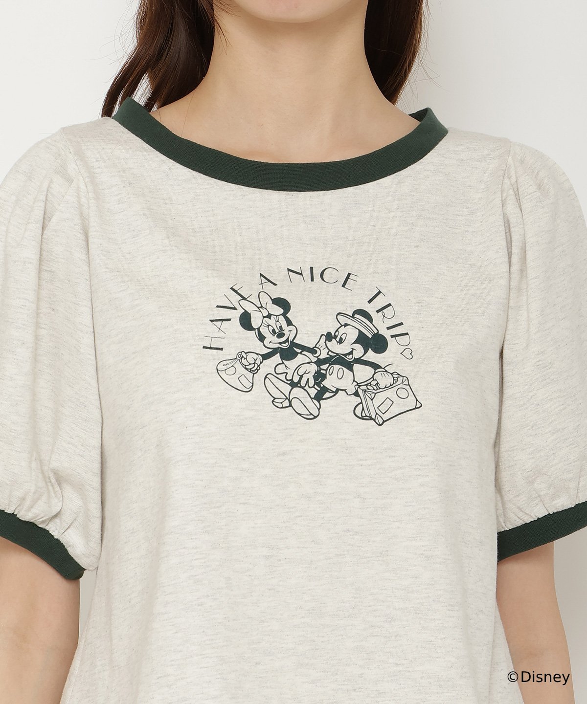 ミッキー&ミニー / トラベルデザイン リンガーTシャツ
