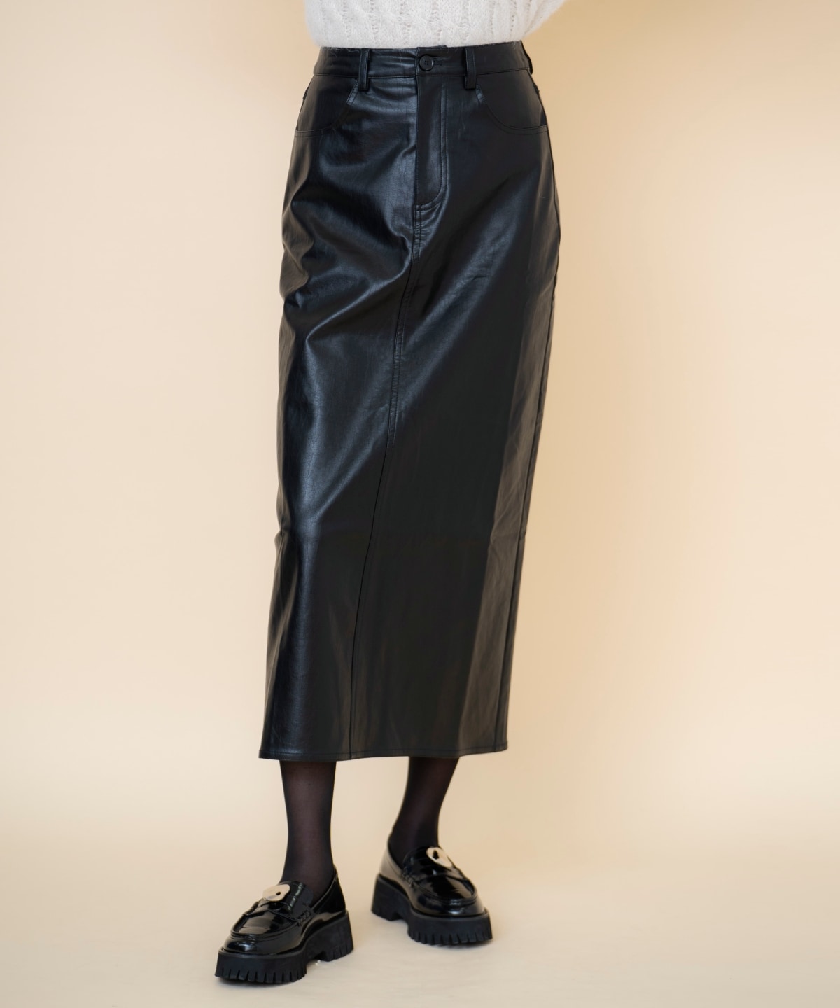 レザーロングスカート