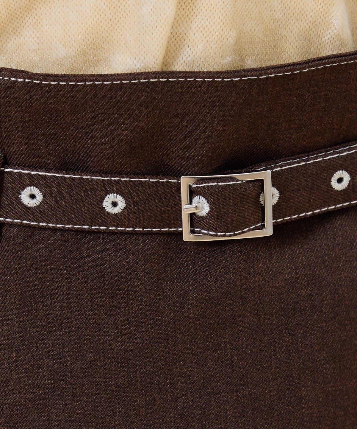 【セットアップ可能】ベルティッドウーリッシュミニスカート