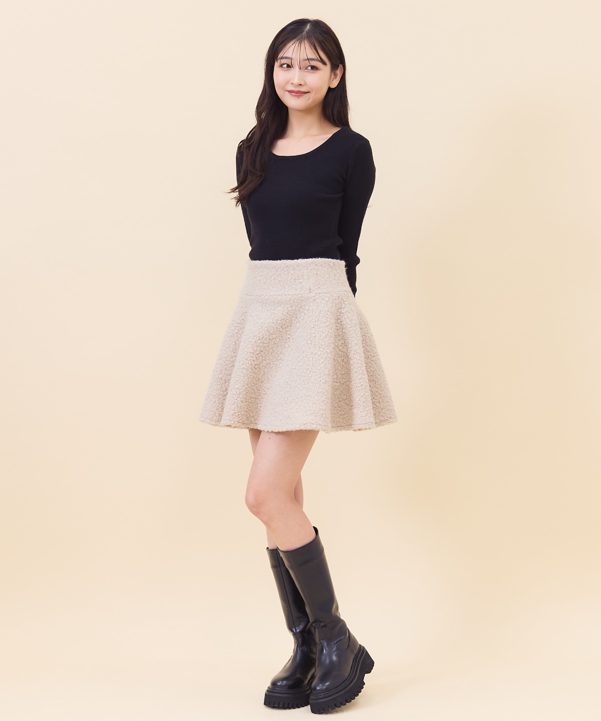 【セットアップ可能】ブークレフレアミニスカート