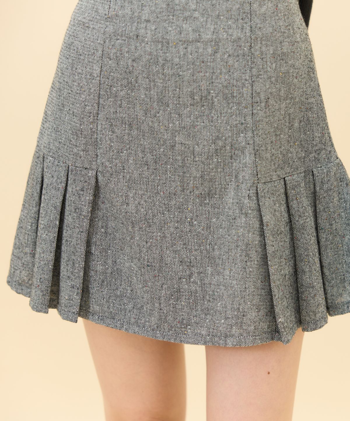 【セットアップ可能】ネッププリーツミニスカート