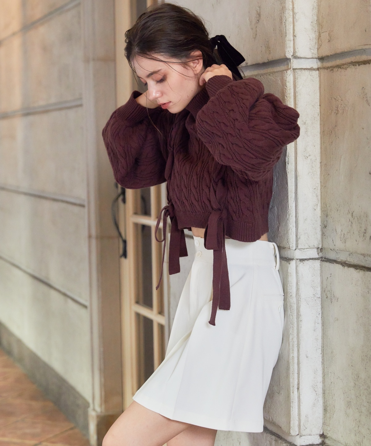 タックプリーツミニスカート