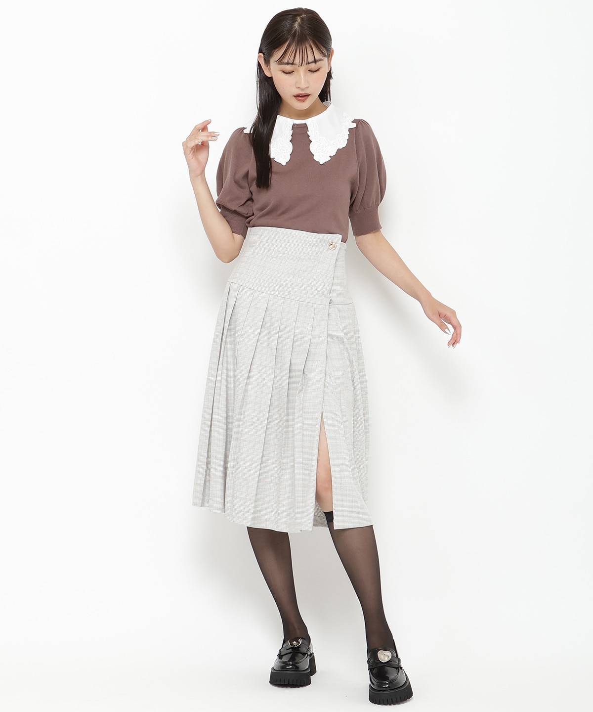 ロースイッチングプリーツスカート