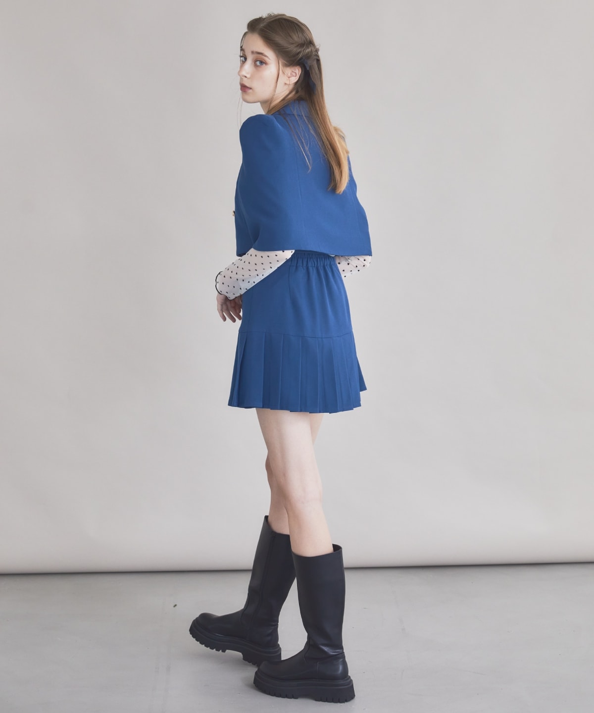 【セットアップ可能】サイドプリーツミニスカート