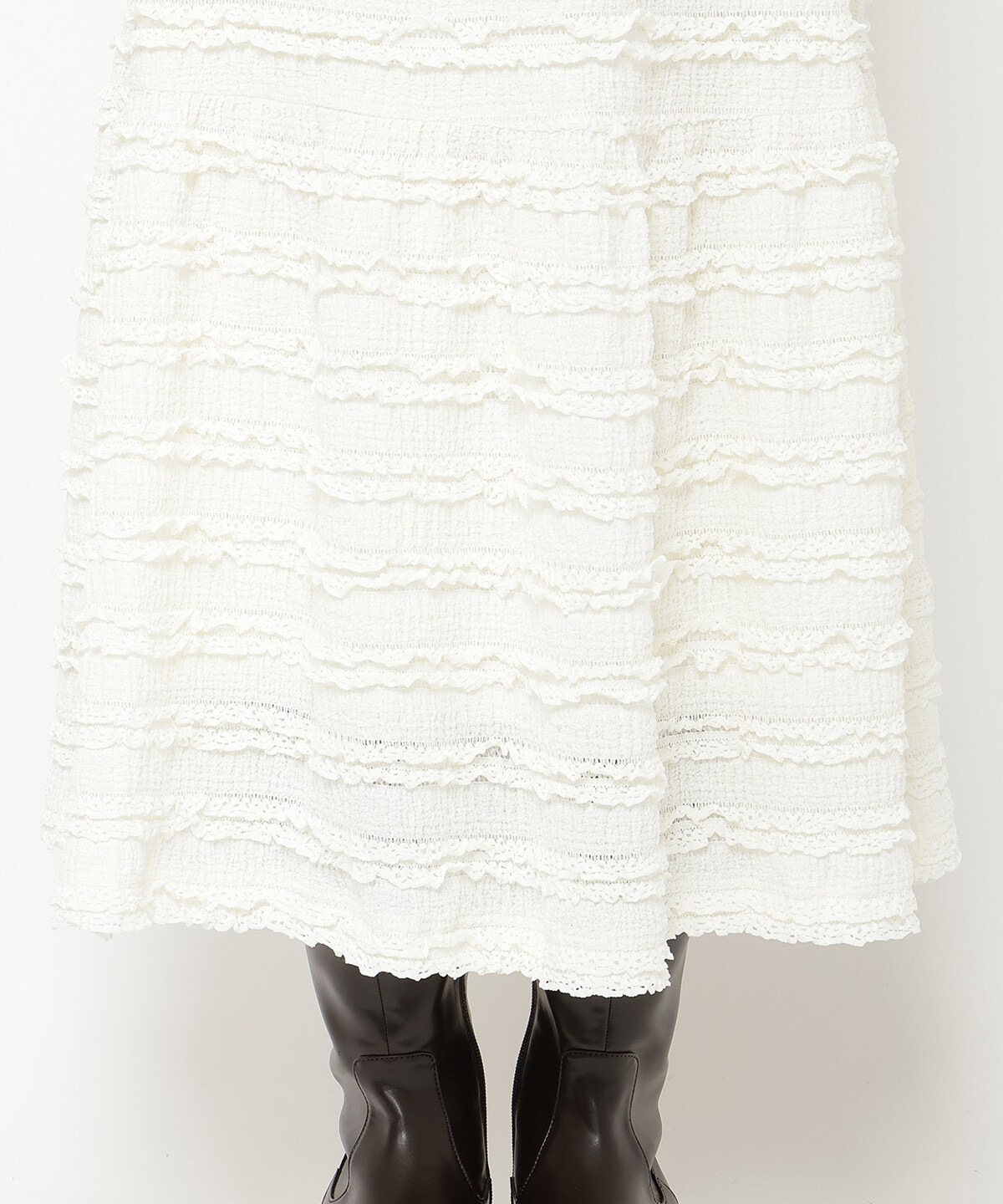 ベルトつきボーダーフリルスカート