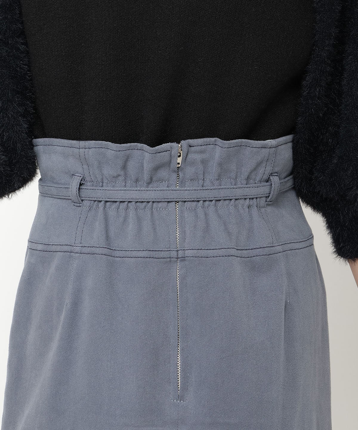 配色ステッチＡラインスカート