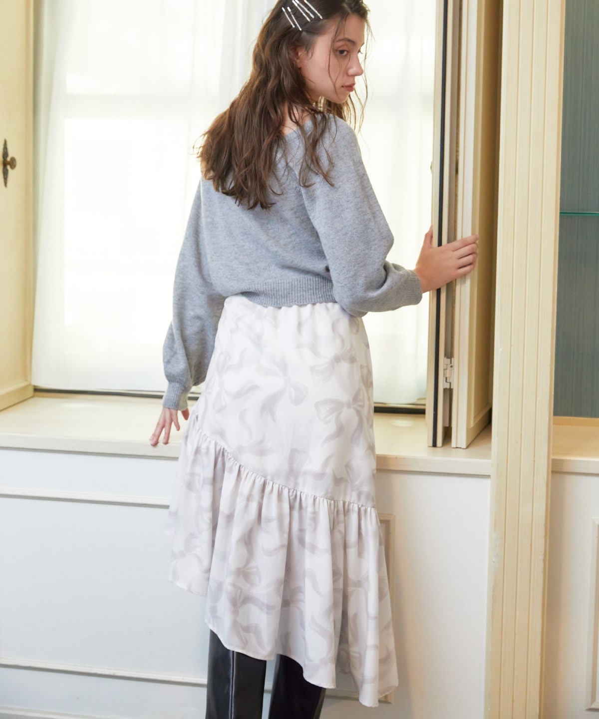 リボンプリントスカート