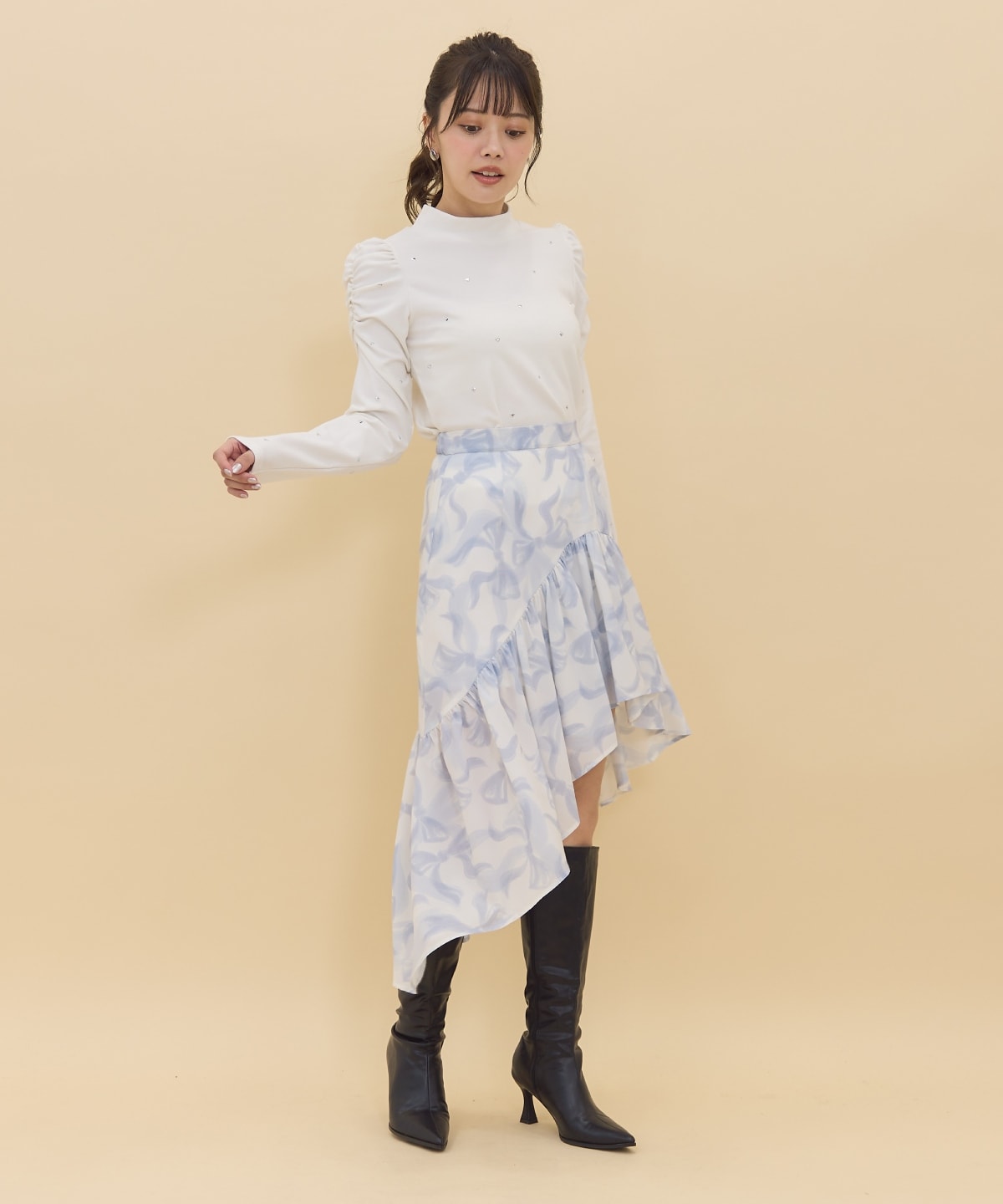 リボンプリントスカート