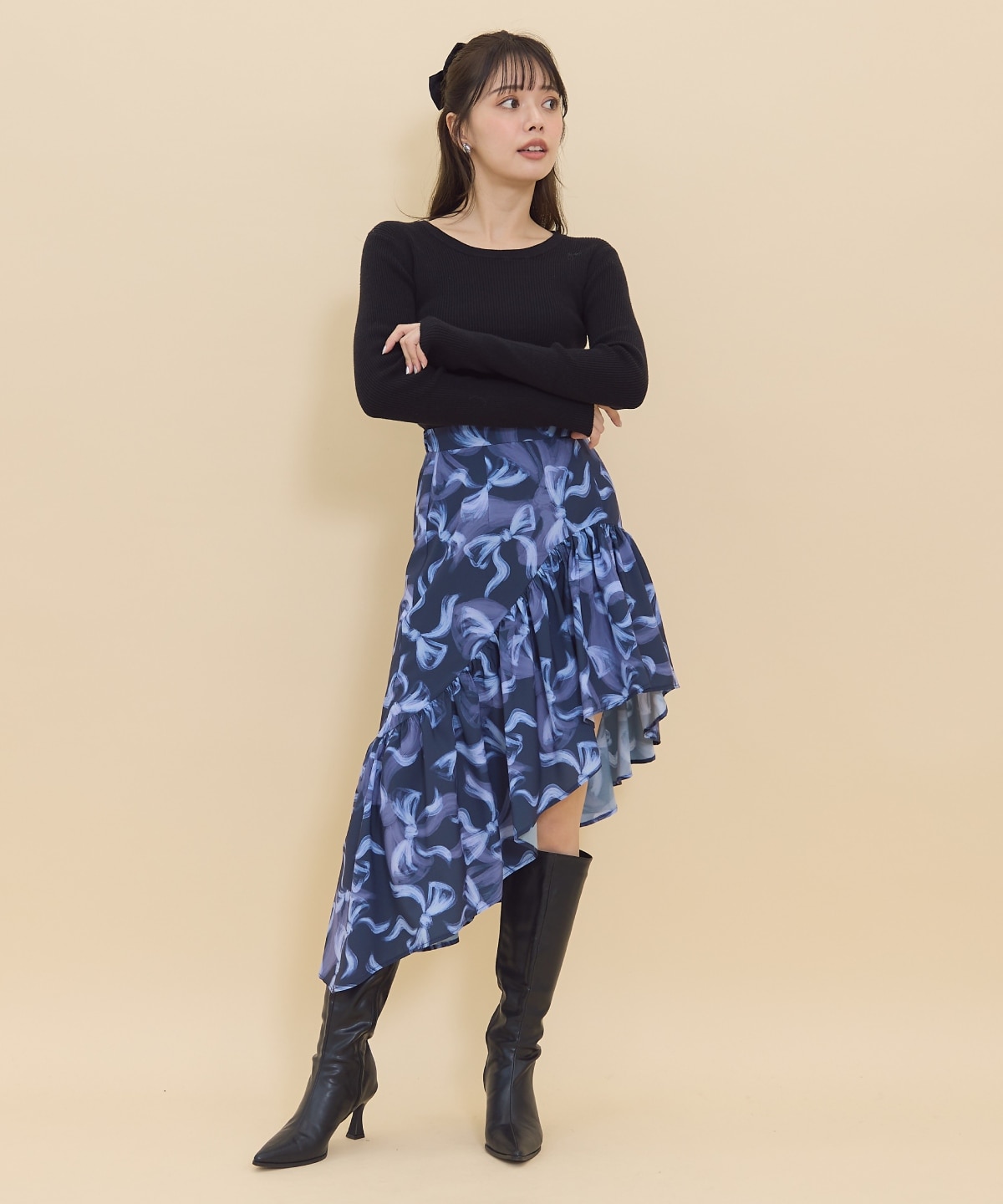 リボンプリントスカート