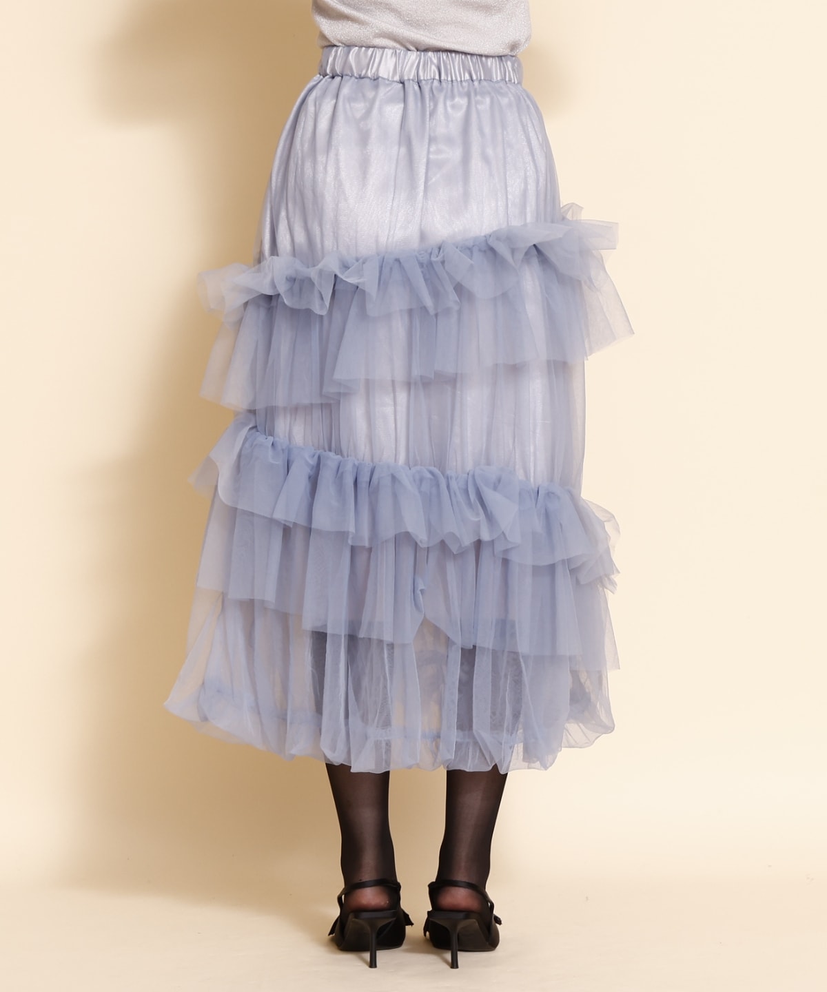 チュールフリルティアードスカート