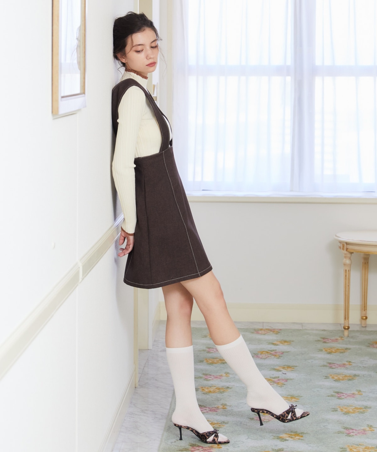 【セットアップ可能】2wayレングスウーリッシュジャンパースカート