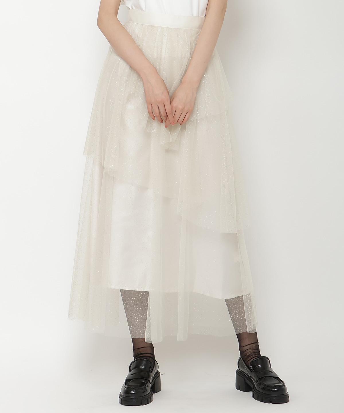 ラメチュールアシメティアードスカート