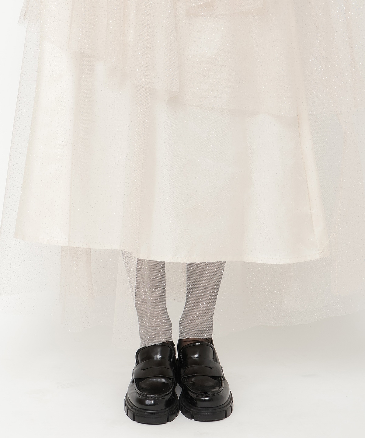 ラメチュールアシメティアードスカート