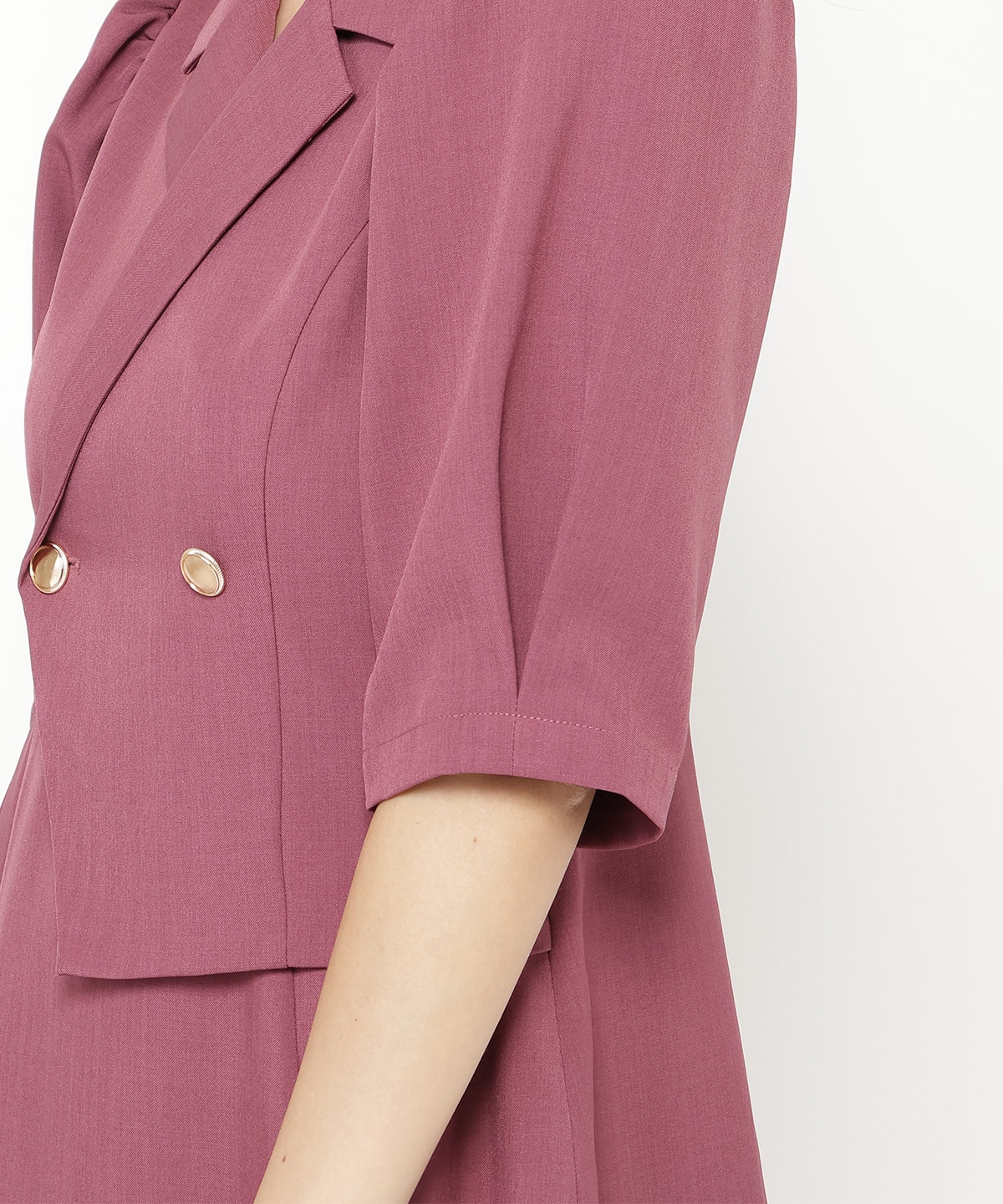 ジャケットレイヤードアシメミニワンピース