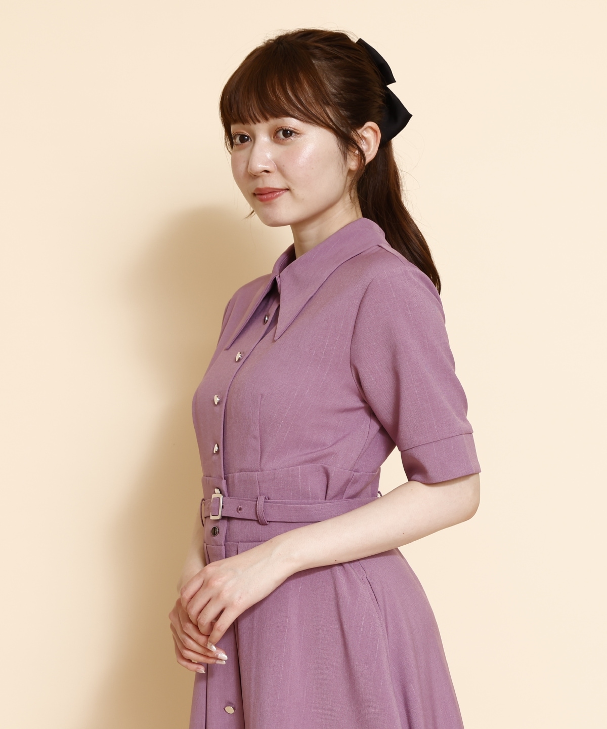 フレアシャツワンピース