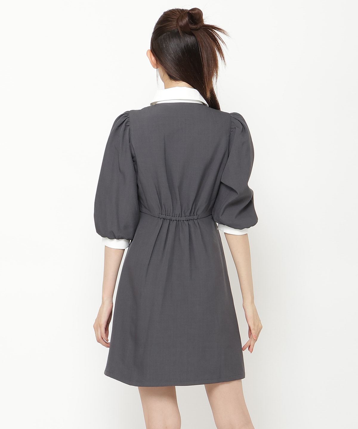 【オンラインショップ・ルミネ店限定】バイカラーフロントジップミニワンピース