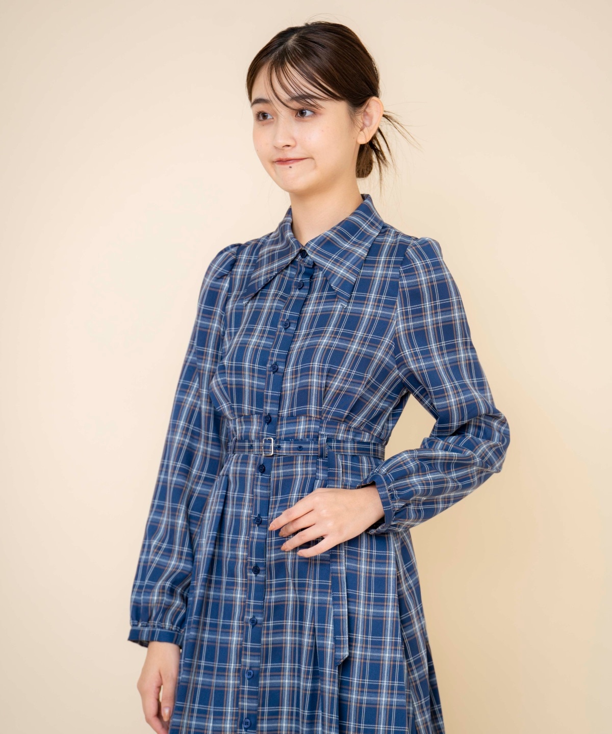 チェックシャツワンピース